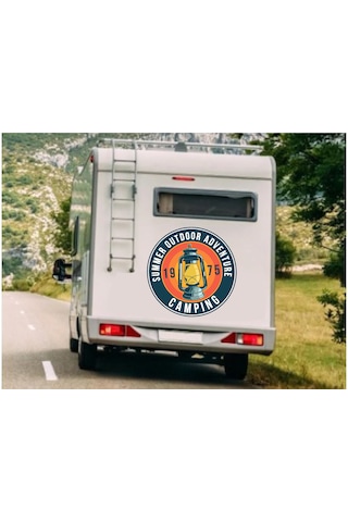 Kamp Sticker, Kampçı Camping Adventure Off Road Sticker, Araba Oto Pickup Karavan Sticker 02023 10X10 Cm