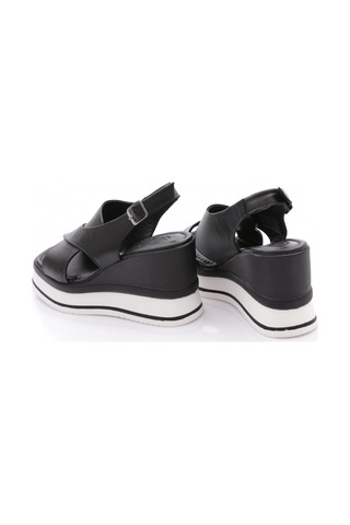 Dgn 722-24170 Kadin Mega Kalin Taban Sandalet Siyah