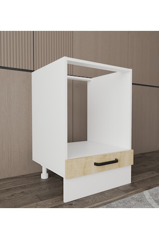 Napoli Alt Dolap Ayaklı Çekmece Modül Dolap 60 Cm Safir Meşe - Beyaz