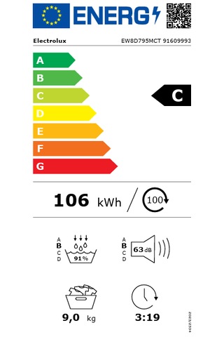 Electrolux EW8D795MCT 800 Serisi Ultracare Steam 9 KG A+++ Buharlı Inverter Wi-fi Kurutma Makinesi