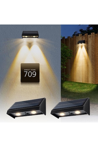 Xindoker Solar Duvar Lambası Dış Mekan, Ipx4 Su Geçirmez, Işık Kontrollü, 2800-3200k Sıcak Beyaz, 6-10 Saat Süre, 2 Adet Yh0615