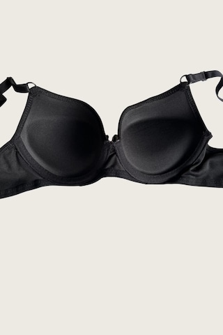 Siyah-ten 2li Mikro Kumaş Push Up Dolgulu Balenli Günlük Destekli Sütyen Görsel