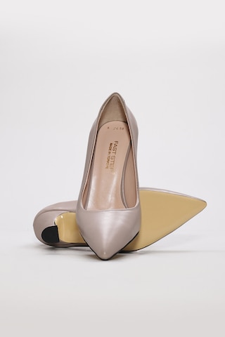 Hakiki Deri Kadın İnce Topuk Ayakkabı 215za2418 Vizon