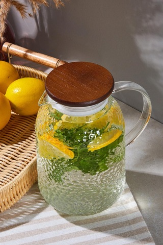 Savio Buzlu Şeffaf Wood Sürahi 1900 Ml