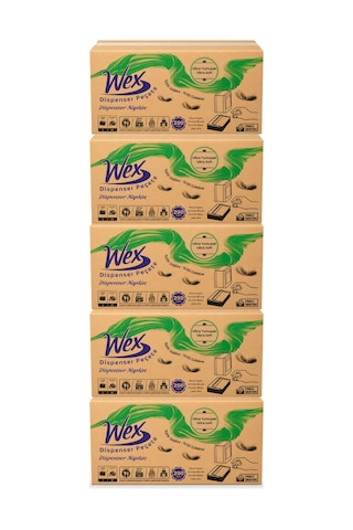 Wex Dispenser Peçete 5 Koli Toplam 90 Paket, 250 Yaprak, 2 Katlı, %100 Selüloz