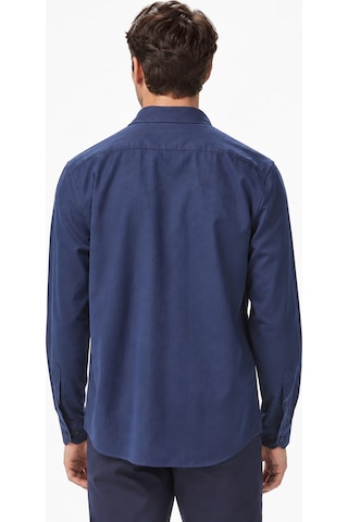 Lacoste Mens Slim Fit Navy Cotton Shirt Dar Kesim Pamuklu Erkek Gömlek Lacivert