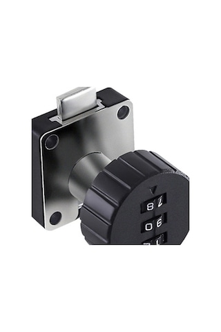 Trendooze Homyl Dolap Kod Kilidi Siyah Yuvarlak 39x39mm, Anahtarsız Kilit