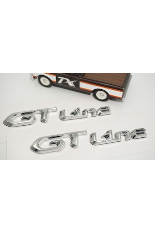Dk Tuning Gt Line Çamurluk Yanı Krom Metal Yazı Logo Amblem Seti Peugeot İle Uyumlu Bagaj Arma