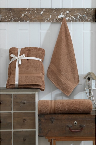 2li Banyo Havlu Seti 90x160cm +50x90cm Ds Kahve Kahve