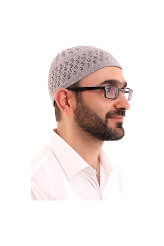 Kışlık Kadife Takke - Gri (554322604)