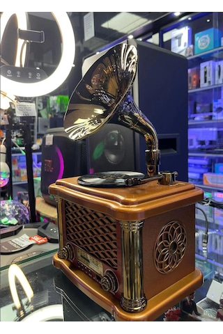 Nostalji Gramafon Radyo,bluetooth Özellikli Nostaljik Radyo Büyük Boy