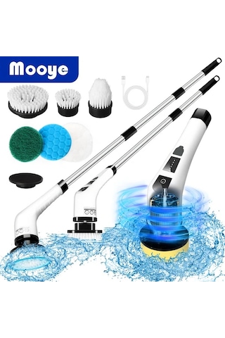 Fochsia Minimalist Style 6 My 006 Elektrikli Döner Fırça Şarj Edilebilir Kablosuz Temizlik Fırçası Ayarlanabilir Sap Usb C Şarj Lityum Pil Halı Banyo Mutfak Seramik Ve Ev Temizliği İçin