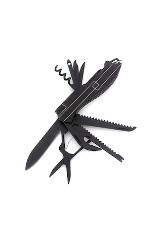 Valkyrie 11 Fonksiyonlu Kamp Cep Çakısı Multitool Siyah