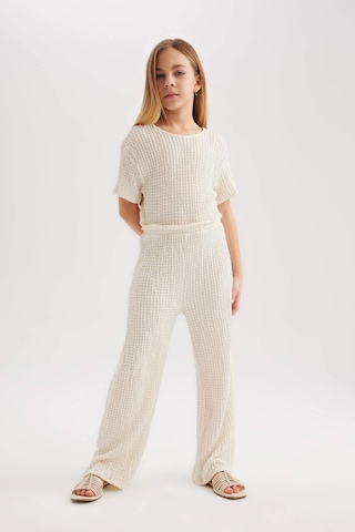 Defacto Kız Çocuk Kısa Kollu Uzun Tulum B4637A824SMER238 Ekru