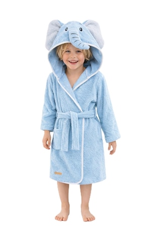 Ely Parker Sku:smgstk320109dadb Çocuk Bornozu Kapşonlu-hayvan Figürlü-bebek Bornoz-erkek-fil-mavi 7-8 Yaş Sku: Smgstk320109dadb