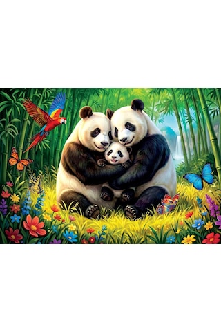 Ks Games Panda Ailesi 100 Parça Kız Ve Erkek Çocuk Puzzle - 31509
