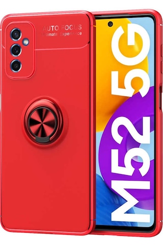 Zore Galaxy Uyumlu M52 Kılıf Ravel Silikon Kapak - Kırmızı Kirmizi