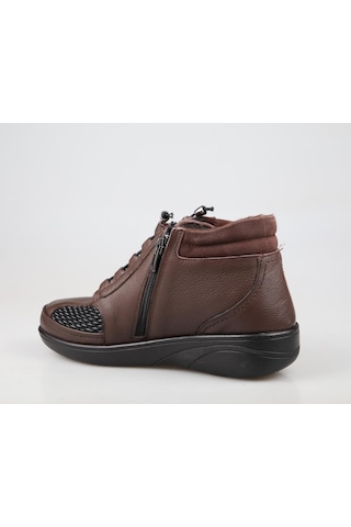 Castle Black 42645 Hakiki Deri Ortopedik Kahve Kadın Bot Kahve