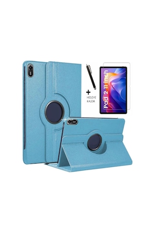 Xiaomi Redmi Pad 2 11 Inç Tablet Kılıf 360 Döner Deri Standlı Kapak Ekran Koruyucu Ve Kalem Set