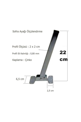 Metal Yer Sofrası Ayağı 22 Cm 4 Adet Yemek Yufka Açma Sofra Ayağı Katlanır Metal Sofra Ayağı Gri