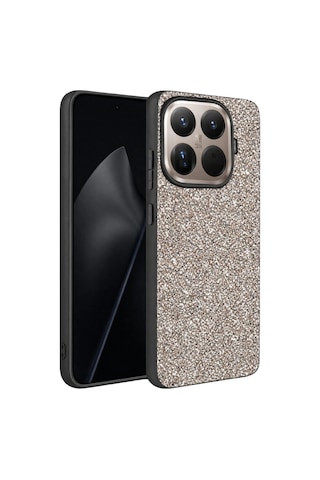 Onegif Xiaomi Mi 15t Pro Bright Simli Kapak - Gümüş Renkli