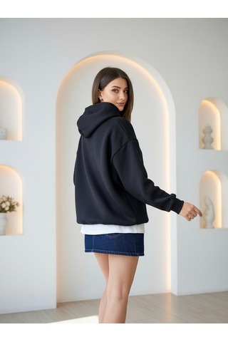 Divinus Kapşonlu Sweat Shırt Siyah