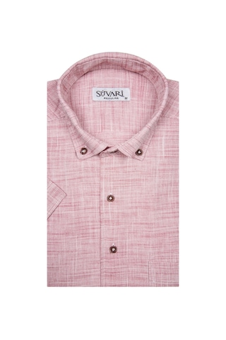 Bol Kesim Kısa Kollu Kırmızı Erkek Gömlek Kırmızı