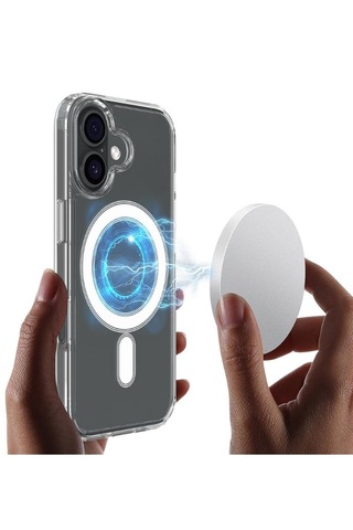 Apple Uyumlu iPhone 17 Magsafe Kılıf Manyetik Halka Destekli Şeffaf Silikon
