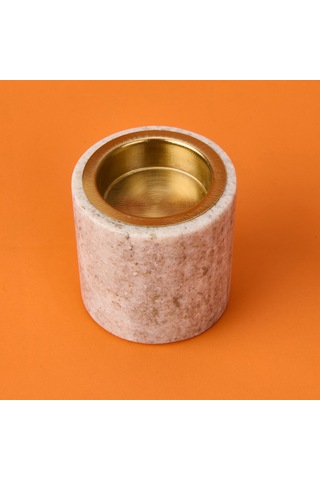 Kpmm Marble Şamdan Mumluk - Bej - 6 Cm Renkli