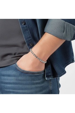 Premium Arnavut Çelik Zincir Bileklik 6mm Yuvarlak 3183czb2d6 - 20 Cm - Altın Renk Altın