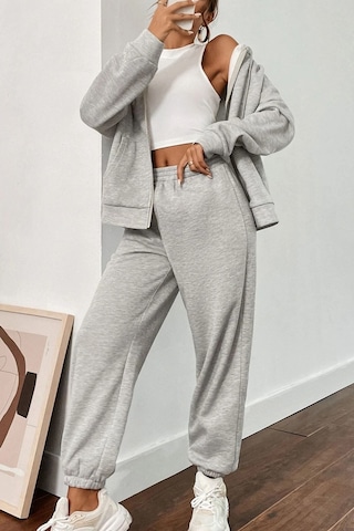 Modagen Kadın Gri Hırka Alt Üst Eşofman Takımı Gri