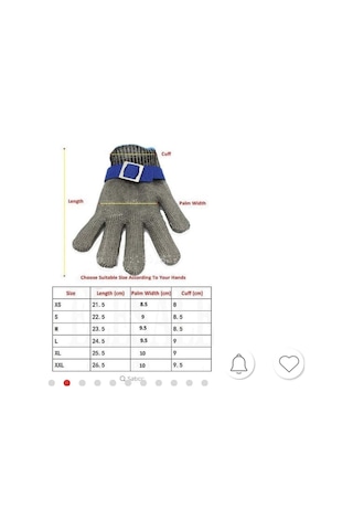 Lorbeer Kesilmez Eldiven Çelik Eldiven Kasap Eldiveni Xl Xxl Xxxl
