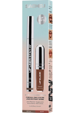 Sacheu Stay-n Nude Duo Uzun Süre Kalıcı Dudak Şekillendirme Ve Parlaklık Seti 2x3.5ml Set