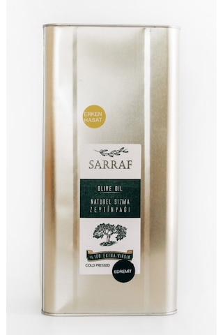 Sarraf Erken Hasat Soğuk Sıkım Naturel Sızma Zeytinyağı Teneke 5 L