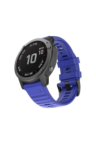 Caseonn Garmin Fenix 5x Kordon Quickfit Premium Spor Kayış Saks Mavi