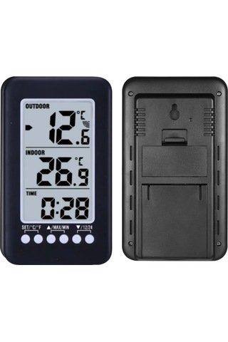 Folinda Dijital Lcd Zaman Ve Sıcaklık Gösterici, İç/ Dış Sıcaklık Ölçümü, Kablosuz Verici Cj3315rf - Pil Dahil Değil