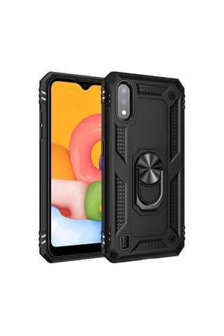 Samsung Uyumlu Galaxy A01 Kılıf Zore Vega Kapak-Siyah