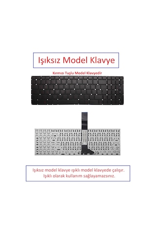 Kırmızı Tuş - Işıksız, Notebook Klavye - Asus A750 Muadili İle Uyumlu