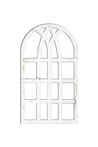 Pazly Suntek Monte Kemerli Duvara Dekoratif Camı Bölmesi Beyaz Ayna Akrilik Bp Beyaz
