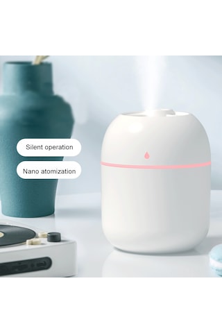 Honmex 220ml Pembe Usb Aromaterapi Diffüzyörü - Sessiz Nemlendirici, Gece Lambası, Sürekli/aralıklı Buhar Modu, Nano Atomizasyon, Ev Kullanıma Uygun