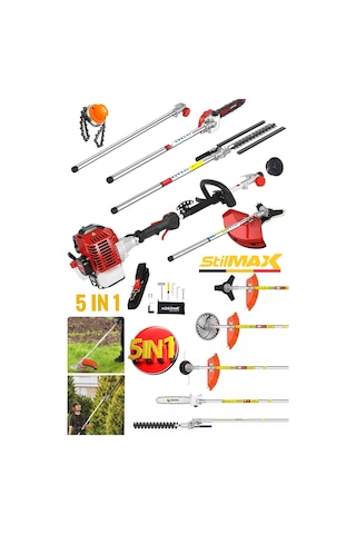 Stilmax STM5IN1 Çok Fonksiyonlu 5 Kafalı Benzinli Ot Biçme Tırpan
