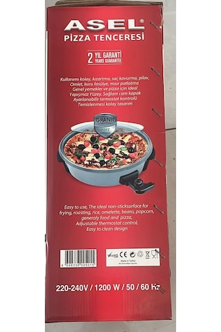 Asel Pizza Tenceresi Kızartma Kavurma Mısır Patlatma Yemek Tenceresi Kırmızı