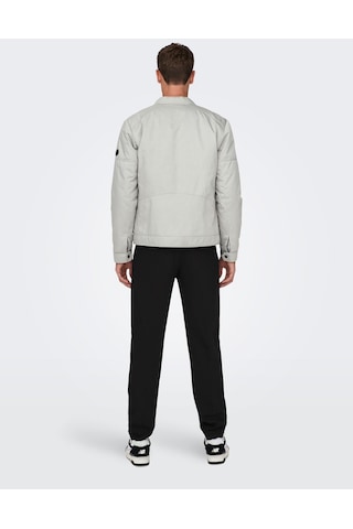 Only & Sons Erkek Önden Fermuarlı Ceket 22027380 Açık Gri