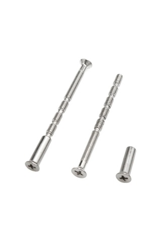 Vkemall Kapı Kolu Somun Seti M4 60mm Gümüş, 8 Adet Somun Ve 8 Adet M4 16mm Cilindir, 35-60mm Kalınlık Kapılar İçin