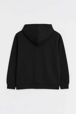 Mixray 2025 Kadın Fermuarlı Basic Kapüşonlu Modal Sweatshirt Hoodie Siyah