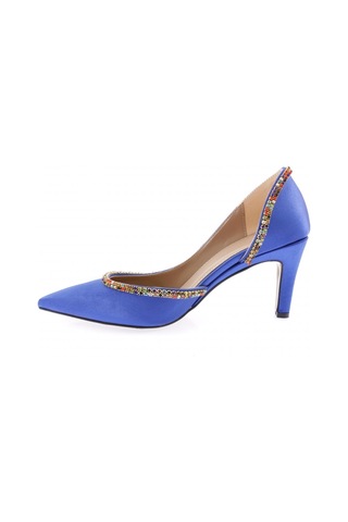 Dgn 1328 Kadin Transparan Detayli Stiletto 1328-2150-R6441 Mavi