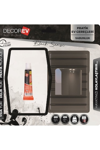 Decorev Şık Dekoratif Kullanışlı Krom Sabunluk Plastik Hazneli