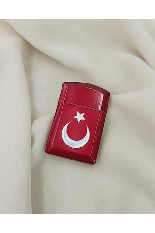 Çakmak Metal Gazlı Doldurulabilir Ay Yıldız Çakmak