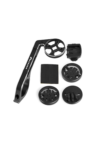 Xindoker Siyah Alüminyum + Plastik Bisiklet Bilgisayar Uzatma Tutucu - 27-33 Mm Çubuk Uyumlu, Garmin/bryton/cateye Adaptörlü Ve Spor Kamera Desteği Siyah