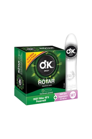 Okey Rötar 45'li Prezervatif&Okey Zero Kayganlaştırıcı Jel 100ml